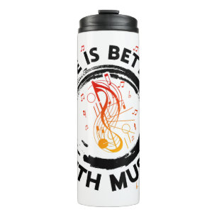 Bouteilles Isothermes Life is Better With Music Notes Musicien Musique L