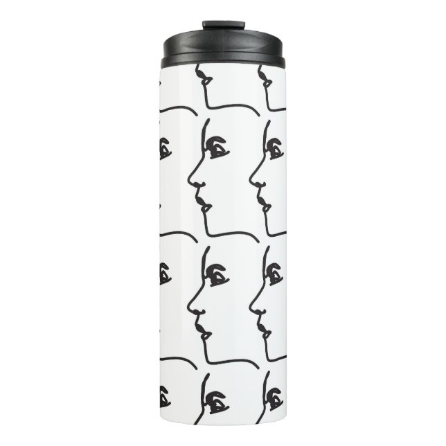 Bouteilles Isothermes Ligne continue, profils faciaux, illustration arti (Devant)