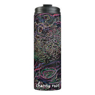 Bouteilles Isothermes Lignes de bulles en marbre de néon arc-en-ciel col