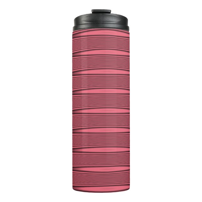 Bouteilles Isothermes Lignes ondulées roses et noires (Devant)