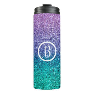 Bouteilles Isothermes Lila Violet & Sarcelle Vert Aqua Pailleté scintill