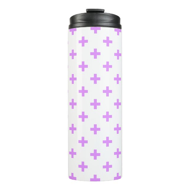 Bouteilles Isothermes Lilac polka croise sur blanc (Devant)