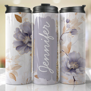 Bouteilles Isothermes Lilac Purple Floral Ajouter un nom Cadeau personna