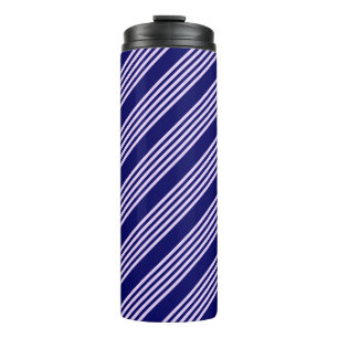 Bouteilles Isothermes Lilac violet et bleu marine cinq bandes motif