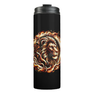 Bouteilles Isothermes Lion Flamboyant dans un Anneau de Flammes de Feu A