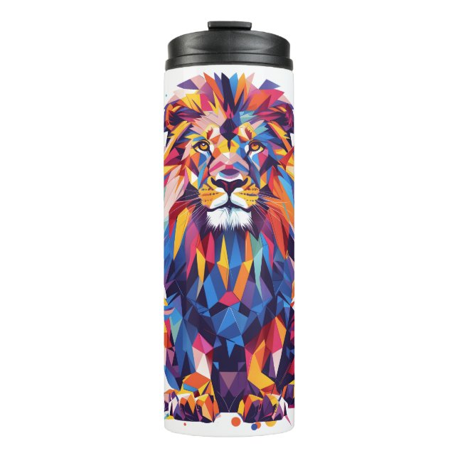 Bouteilles Isothermes Lion géométrique coloré (Devant)