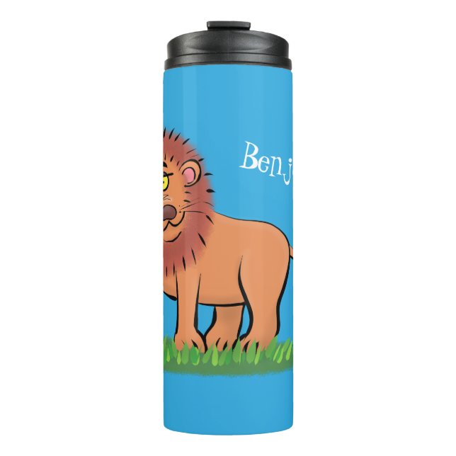 Bouteilles Isothermes Lion joyeux avec dessin animé de papillon (Devant)