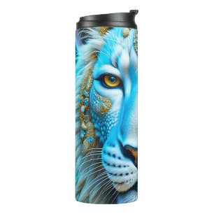 Bouteilles Isothermes Lion majestueux blanc et or