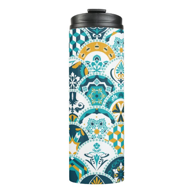 Bouteilles Isothermes Lisbonne géométrique Azulejo tuile motif, portugai (Devant)