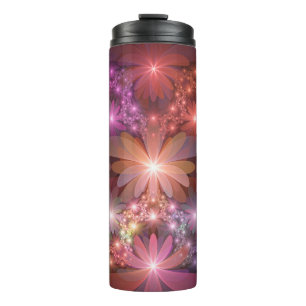 Bouteilles Isothermes Lit De Fleurs Coloré Brillant Art Fractal Abstrait