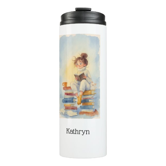 Bouteilles Isothermes Literary Girl Book Personalized Thermal Tumbler (Devant)
