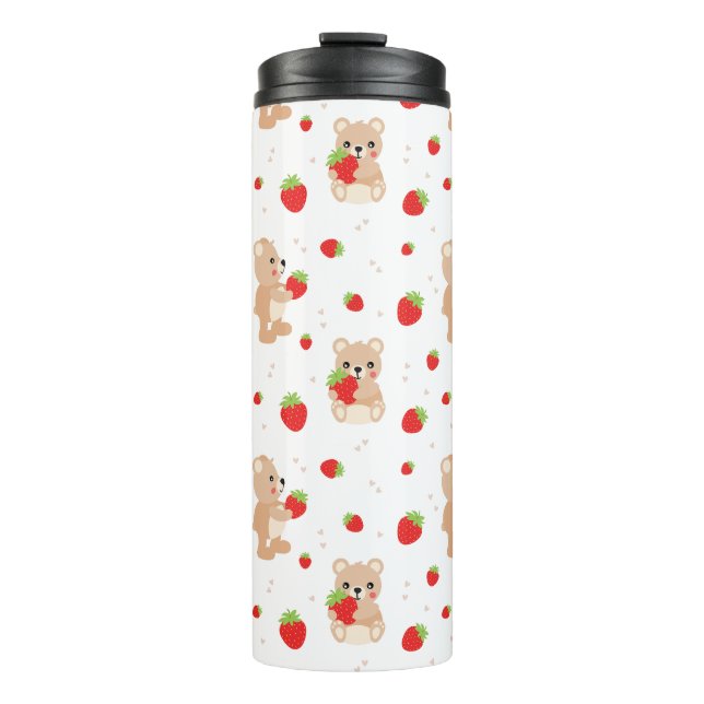 Bouteilles Isothermes Little teddy bear with strawberry (Devant)