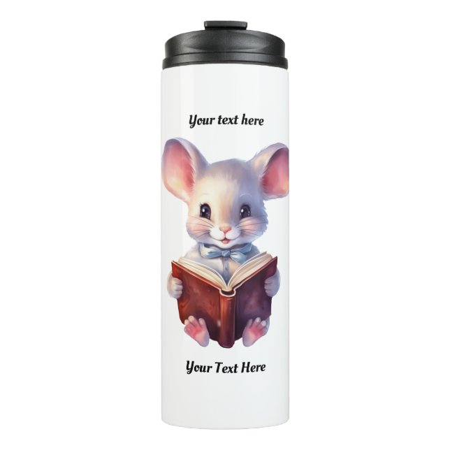 Bouteilles Isothermes Livre de lecture de souris Whimsical (Devant)