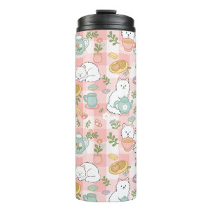 Bouteilles Isothermes Livre de thé Chat Fille Mignon Rose pastel