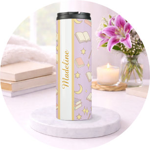 Bouteilles Isothermes Livre Personnalisé Féminin Violet Magique Nom