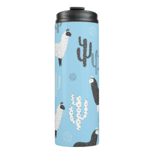 Bouteilles Isothermes Llama et cactus, motif mignon.