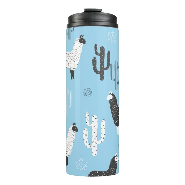 Bouteilles Isothermes Llama et cactus, motif mignon. (Devant)