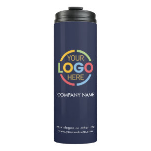Bouteilles Isothermes Logo d'affaires de la Marine Bleue de marque éléga