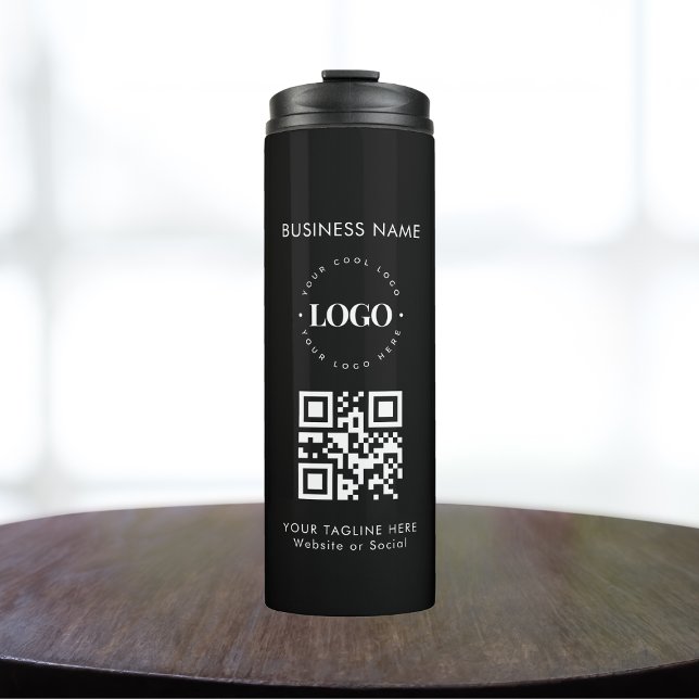 Bouteilles Isothermes Logo de l'entreprise personnalisée QR Code et text (Créateur téléchargé)