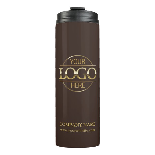Bouteilles Isothermes Logo d'entreprise minimaliste Brown (Devant)