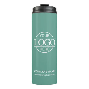 Bouteilles Isothermes Logo d'entreprise minimaliste Turquoise