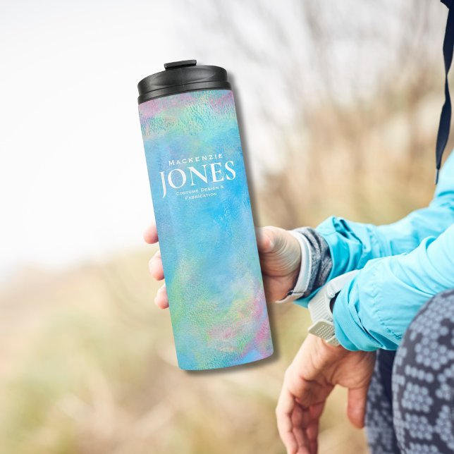 Bouteilles Isothermes Logo d'entreprise moderne Turquioise rose jaune (Créateur téléchargé)
