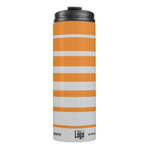 Bouteilles Isothermes Logo Promotion Petite Entreprise Nom Grey Orange