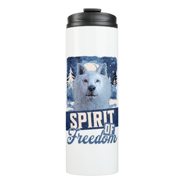 Bouteilles Isothermes Loup Arctique Esprit de liberté Création faunique (Devant)