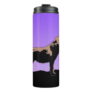 Bouteilles Isothermes Loup qui hurle au coucher du soleil - Art animalie