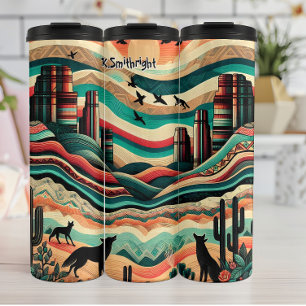 Bouteilles Isothermes Loups du désert dans un paysage tribal