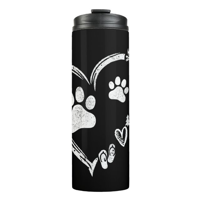 Bouteilles Isothermes Love Camping Chien Empreinte de patte Heart Flip F (Devant)