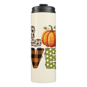 Bouteilles Isothermes LOVE - Citrouille mignon et lettres de points Polk