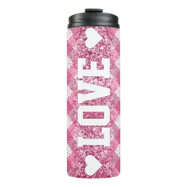 Bouteilles Isothermes Love Rose Plaid (Devant)