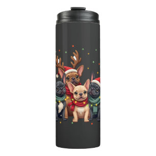 Bouteilles Isothermes Lumières de Noël Bouledogues Français Xmas Chien F