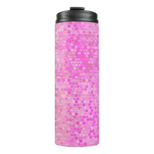 Bouteilles Isothermes Lumineuse mosaïque abstraite rose avec brillance