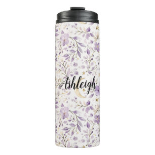 Bouteilles Isothermes Lunaires et Stellaires Florales Violettes Blanches