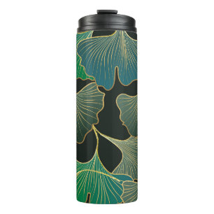 Bouteilles Isothermes Luxueux or Ginkgo, art vintage.