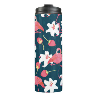 Bouteilles Isothermes Lys Flamant rose : Design Vintage tropical.