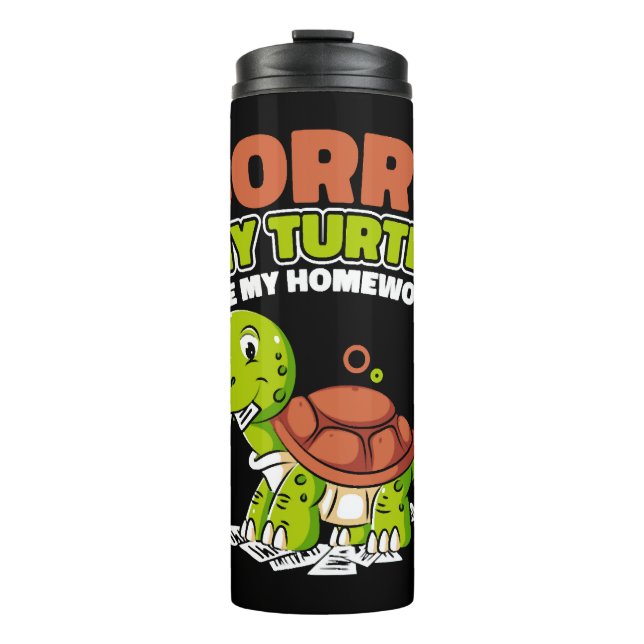 Bouteilles Isothermes Ma tortue Mange Mon Alligator De Travail À La Main (Devant)