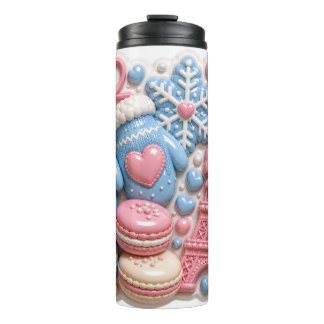 Bouteilles Isothermes Macarons gonflés Tour Eiffel France Hiver 3D