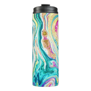 Bouteilles Isothermes Magic Marbling : Metallic Paint Design.
