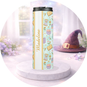 Bouteilles Isothermes Magie Féminine Personnalisée Verte et Mignonne