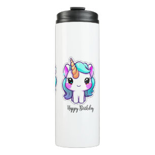 Bouteilles Isothermes Magique Unicorn Voeux d'anniversaire - Style Kawai