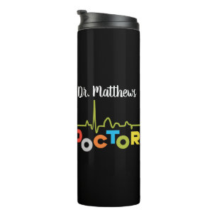 Bouteilles Isothermes Magnifique Docteur Colorful Lettres sur Noir