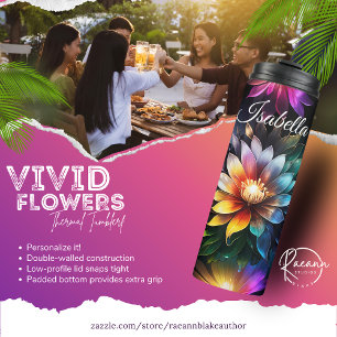 Bouteilles Isothermes Magnifique Tumbler Thermique Fleurs Vives