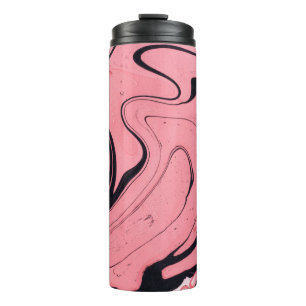 Bouteilles Isothermes Main en marbre rose noir dessinée