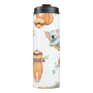 Bouteilles Isothermes Main painted watercolor pattern tropical cute anim