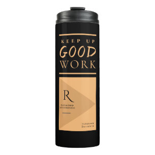 Bouteilles Isothermes MAINTENIR UN BON TRAVAIL   Élégant Chic Gold Monog