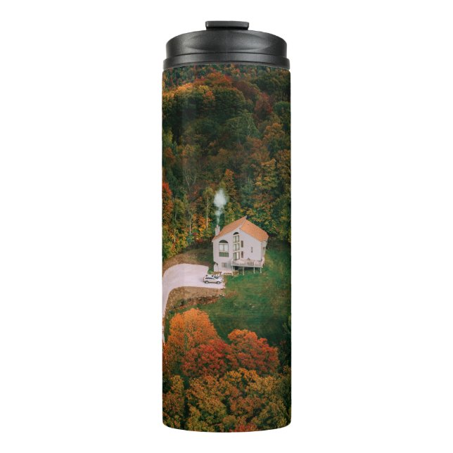 BOUTEILLES ISOTHERMES MAISON BLANCHE ET BROWN ENTOURÉE D'ARBRES (Devant)
