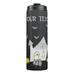 Bouteilles Isothermes Maison d'Halloween, Chats noirs, Chats, Chauves-so